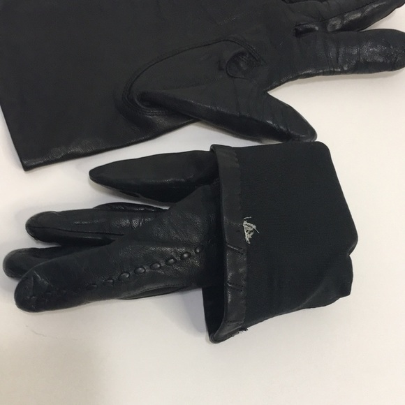 GENUINE Leather Women Black Gloves Size S - Picture 10 of 12